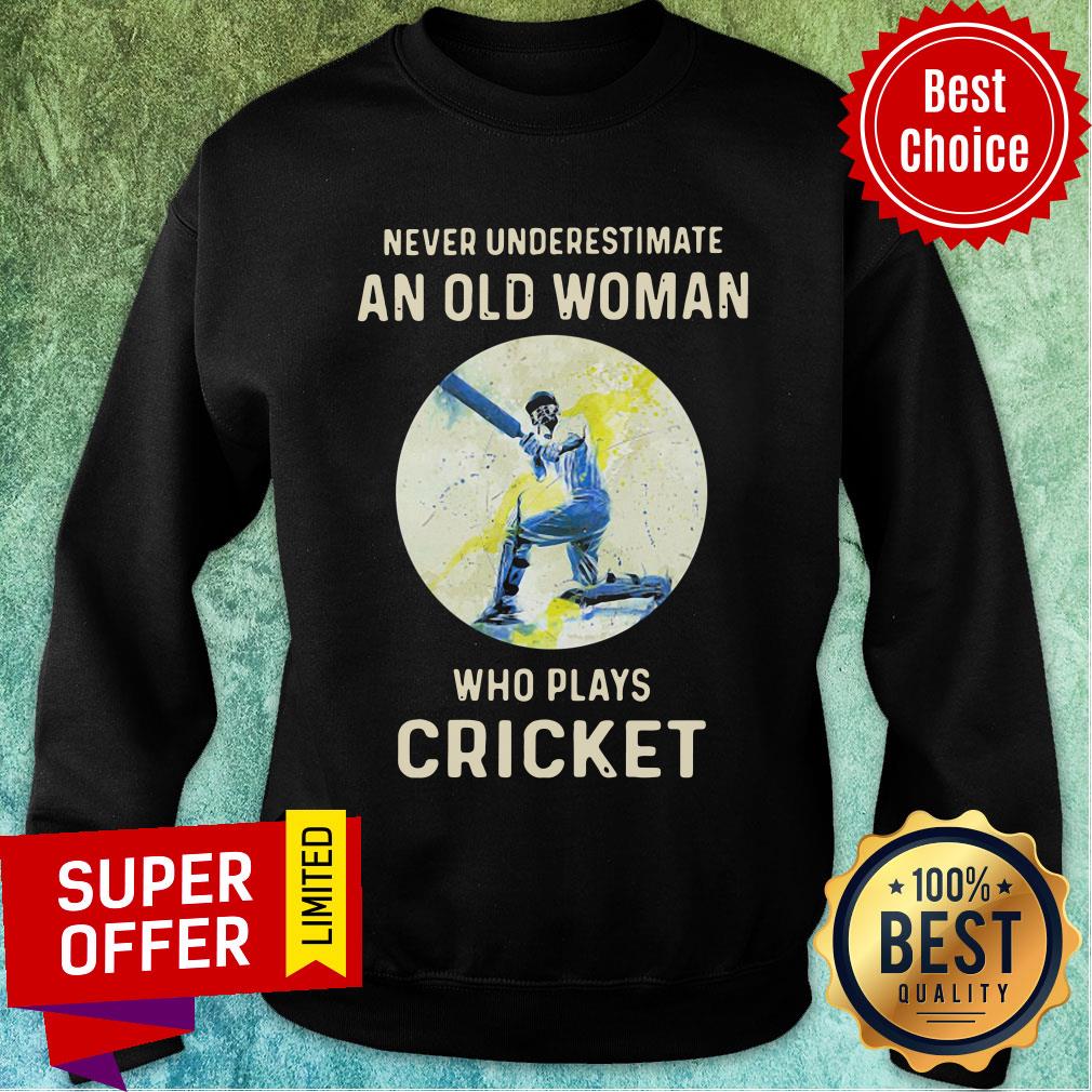 Never Underestimate An Old Woman Who Plays Cricket Shirt - Image 5