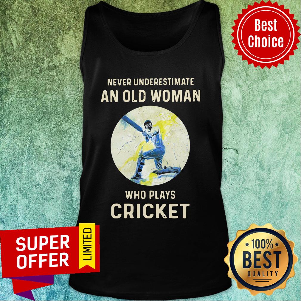 Never Underestimate An Old Woman Who Plays Cricket Shirt - Image 3