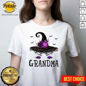 Alternative view of Pretty Grandma Witch Hat Halloween Shirt