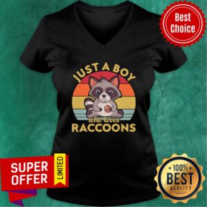 Alternative view of Nice Just A Boy Who Loves Raccoons Vintage Retro Shirt