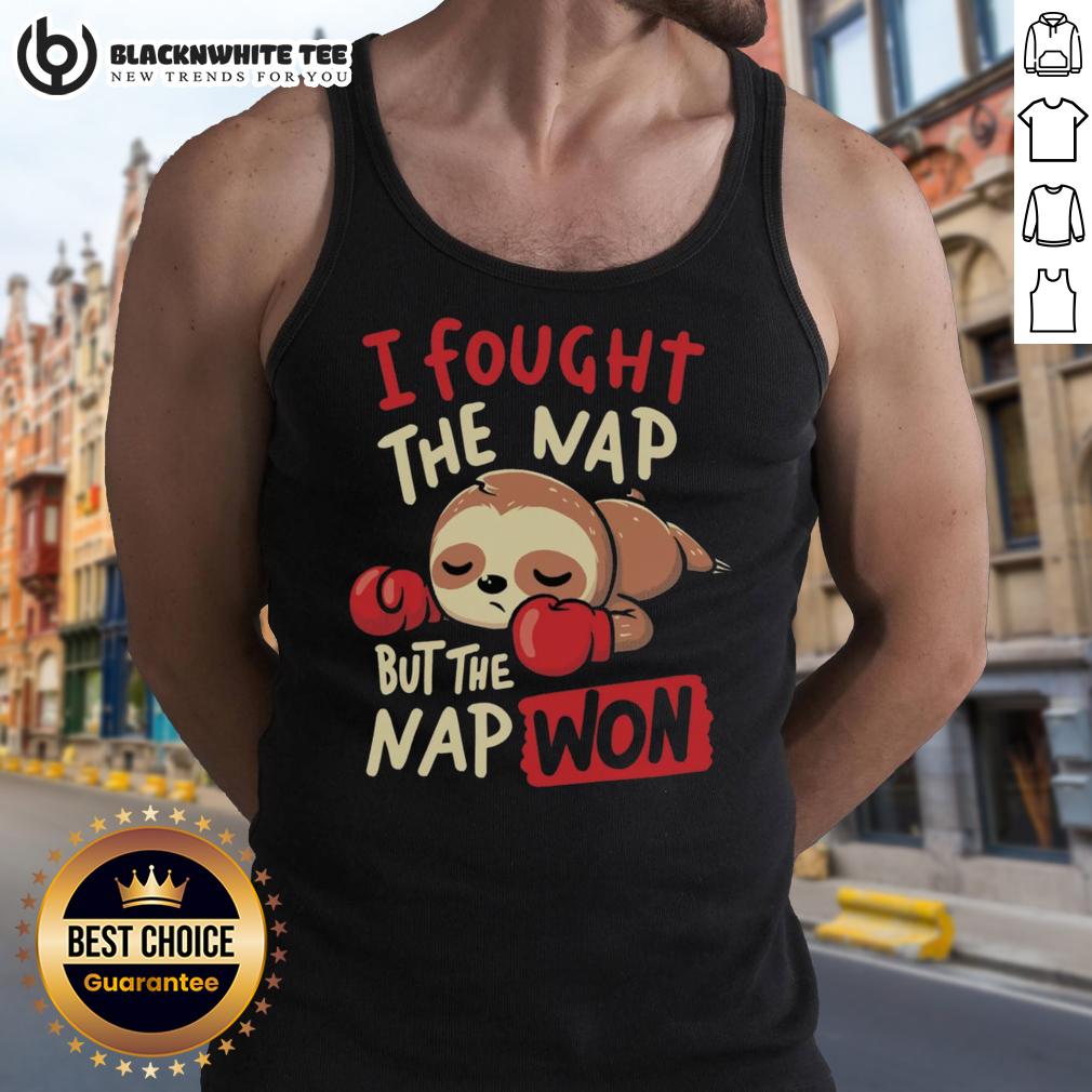 Nice Sloth Boxing I Fought The Nap But The Nap Won T-Shirt - Image 4