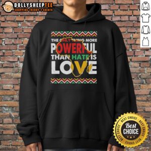 Alternative view of Official Love Powerful Than Hate Black History Month Retro T-Shirt