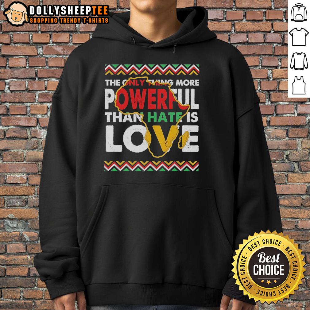 Official Love Powerful Than Hate Black History Month Retro T-Shirt - Image 2