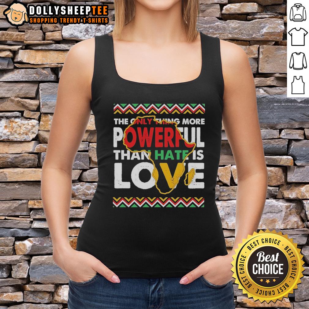 Official Love Powerful Than Hate Black History Month Retro T-Shirt - Image 4