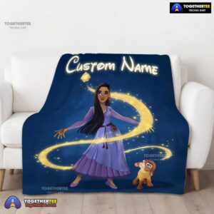 Alternative view of Official Disney Wish Asha Princess Star Valentino Blanket Fleece Customized Blanket
