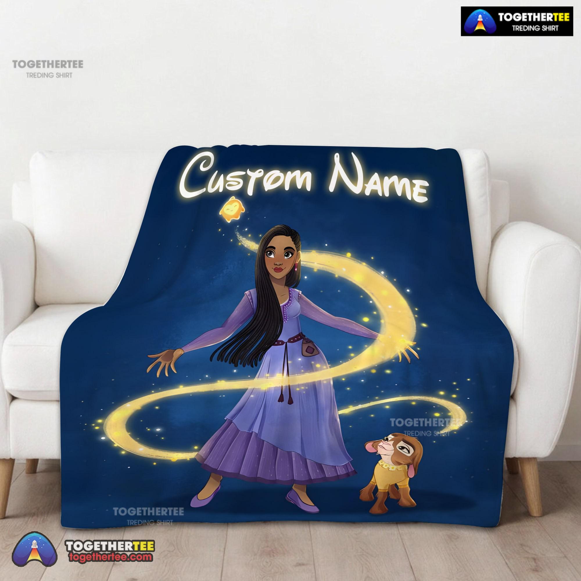Official Disney Wish Asha Princess Star Valentino Blanket Fleece Customized Blanket - Image 2
