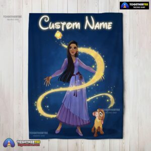 Official Disney Wish Asha Princess Star Valentino Blanket Fleece Customized Blanket