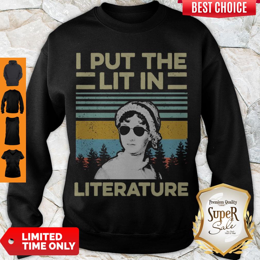 Good Jane Austen I Put The Lit In Literature Vintage Shirt - Image 3