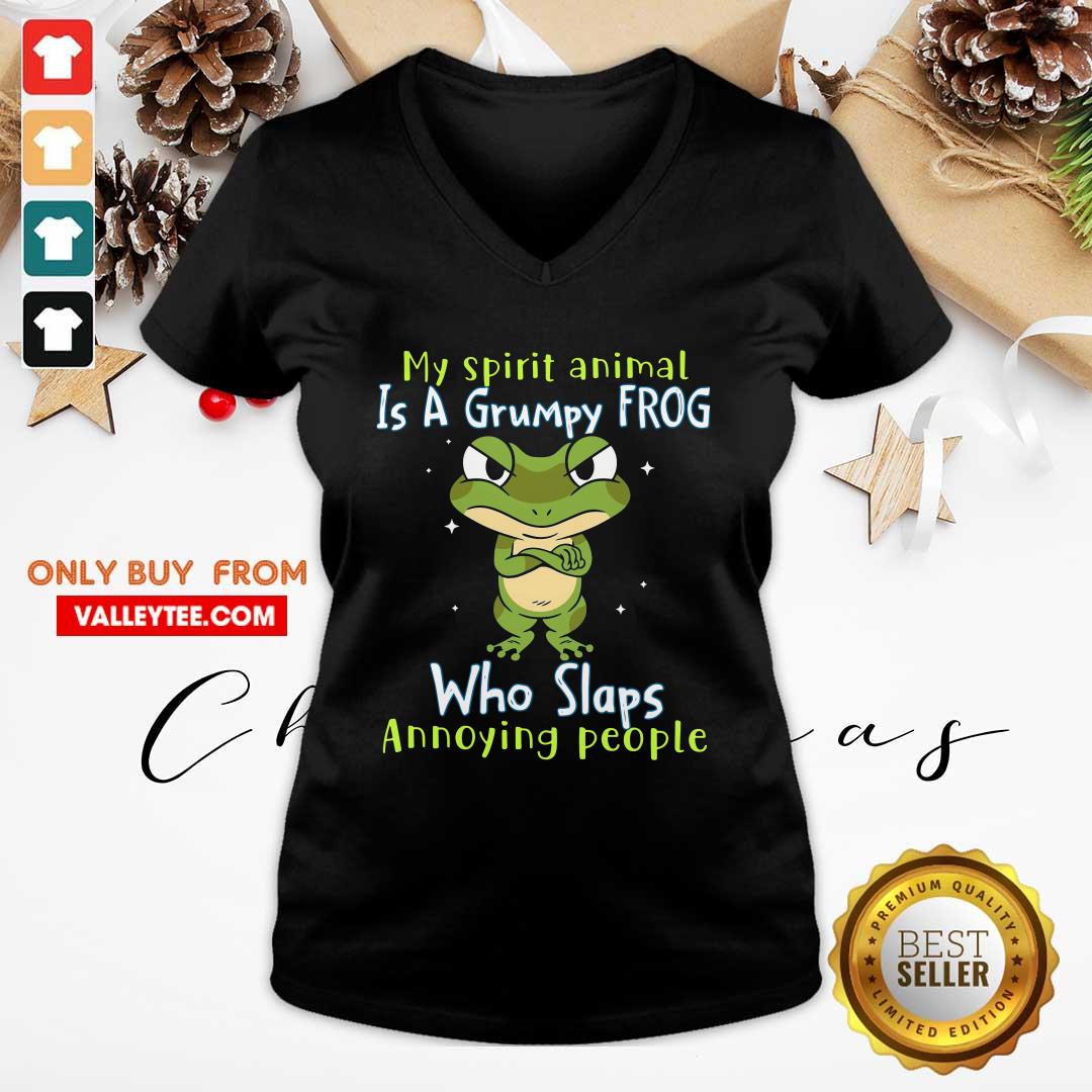 My Spirit Animal Is A Grumpy Frog Who Slaps Annoying People Shirt - Image 3