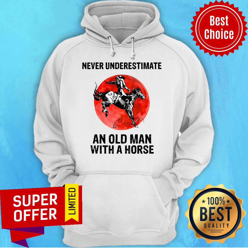 Official Never Underestimate An Old Man With A Horse Shirt - Image 3