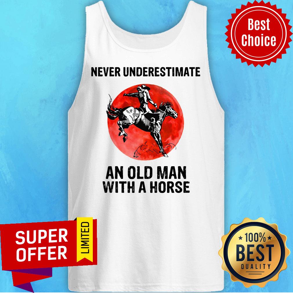 Official Never Underestimate An Old Man With A Horse Shirt - Image 4