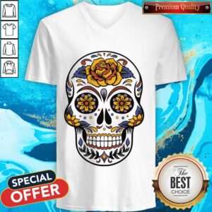 Alternative view of Sugar Skull Flower Day Of Dead Dia De Los Muertos Shirt