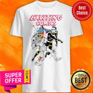 Awesome Retro Robot And Superhero Exciting Comics Shirt