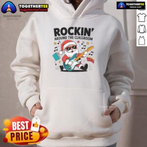 Alternative view of Funny Rockin Around The Classroom Santa Claus Christmas T-Shirt