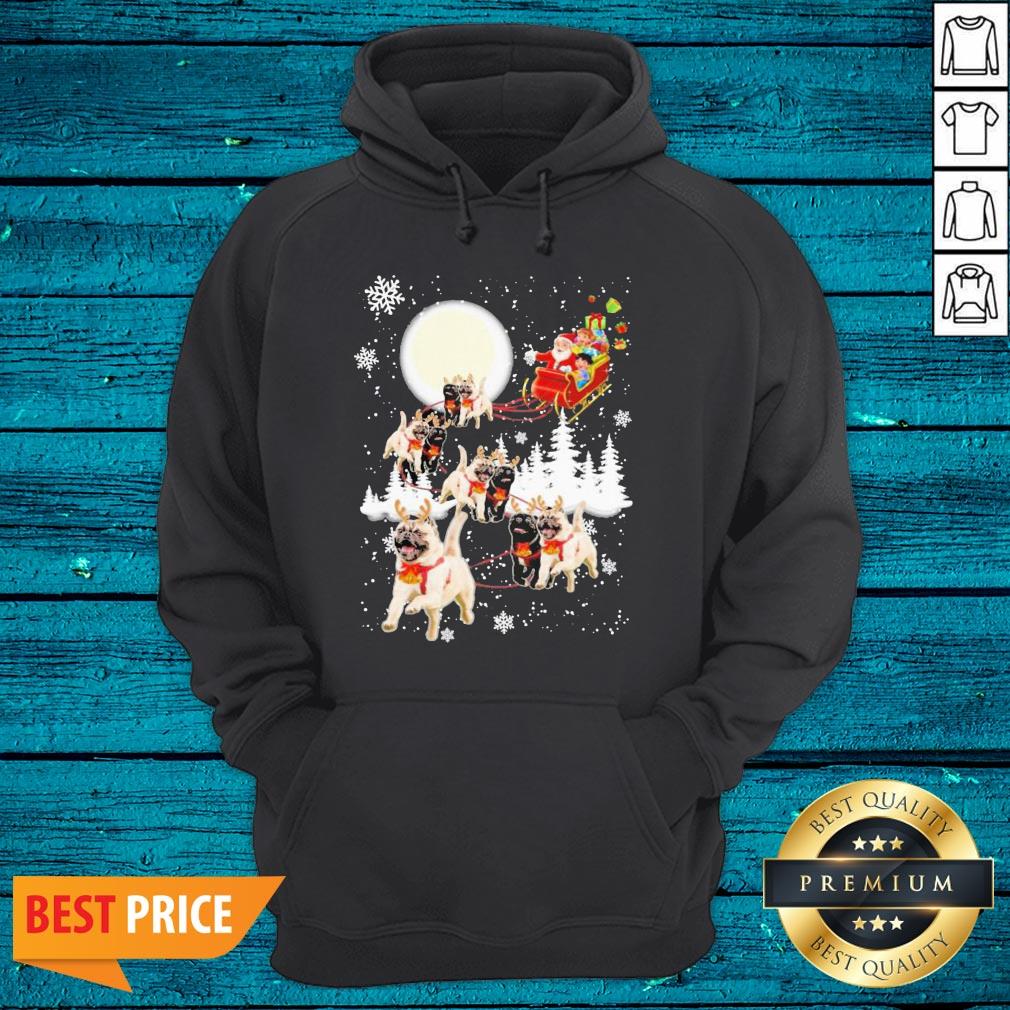 Beautiful Santa Riding Pugs Happy Christmas 2020 Moon Shirt - Image 3