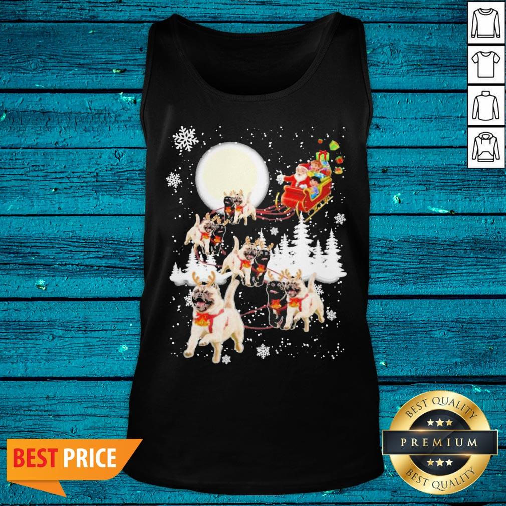 Beautiful Santa Riding Pugs Happy Christmas 2020 Moon Shirt - Image 5