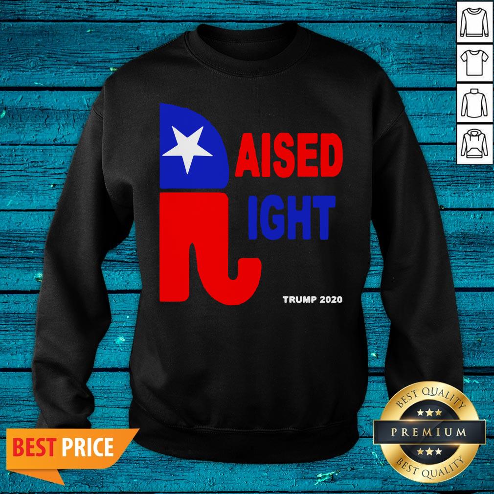 Wonderful Raised Right Trump 2020 Shirt - Image 2