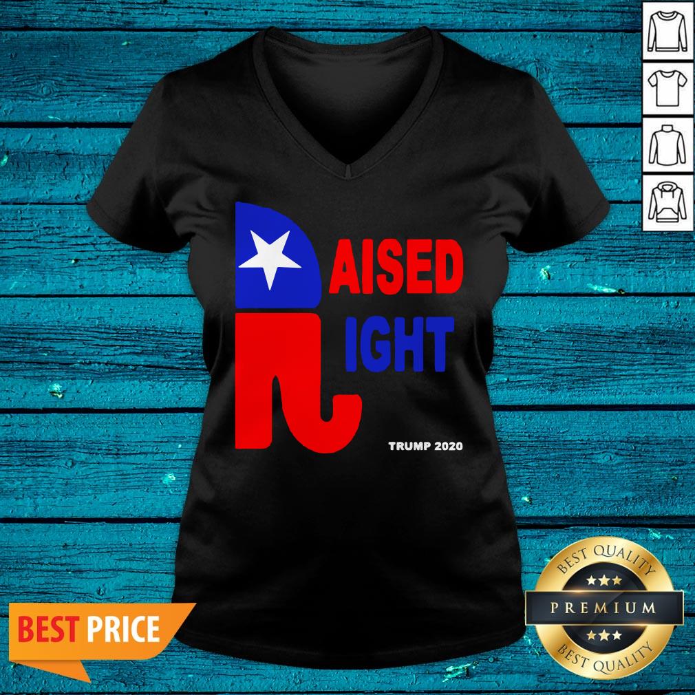 Wonderful Raised Right Trump 2020 Shirt - Image 4