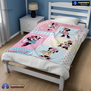 Alternative view of Official Disney Minnie Mouse Patchwork Pattern Blanket Fleece Customized Blanket