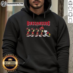 Alternative view of Awesome Tampa Bay Buccaneers X Peanuts Snoopy And Friends Abbey Road T-Shirt