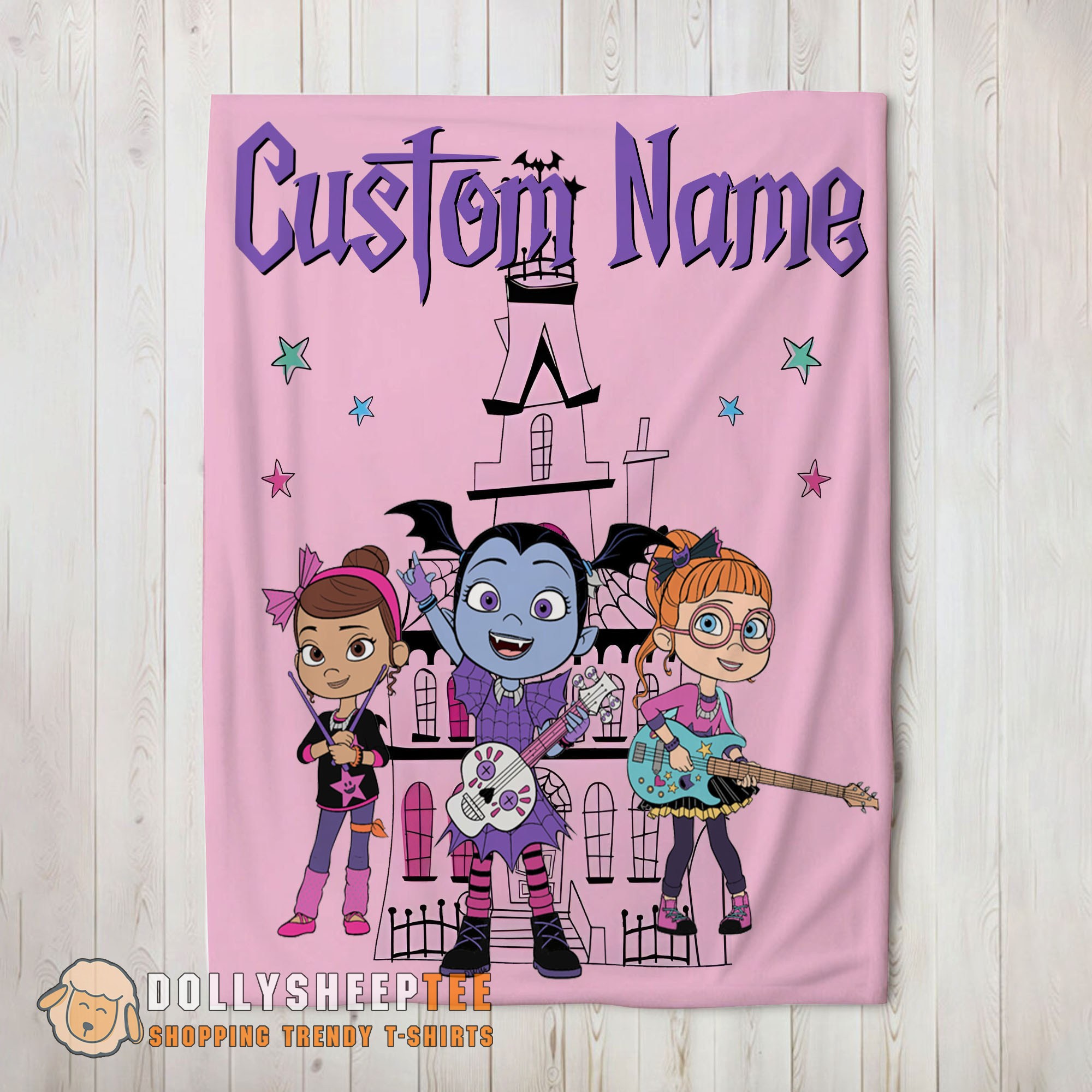 Perfect Happy Vampirina With Poppy Peepleson & Bridget Drawing Blanket Fleece Customized Blanket