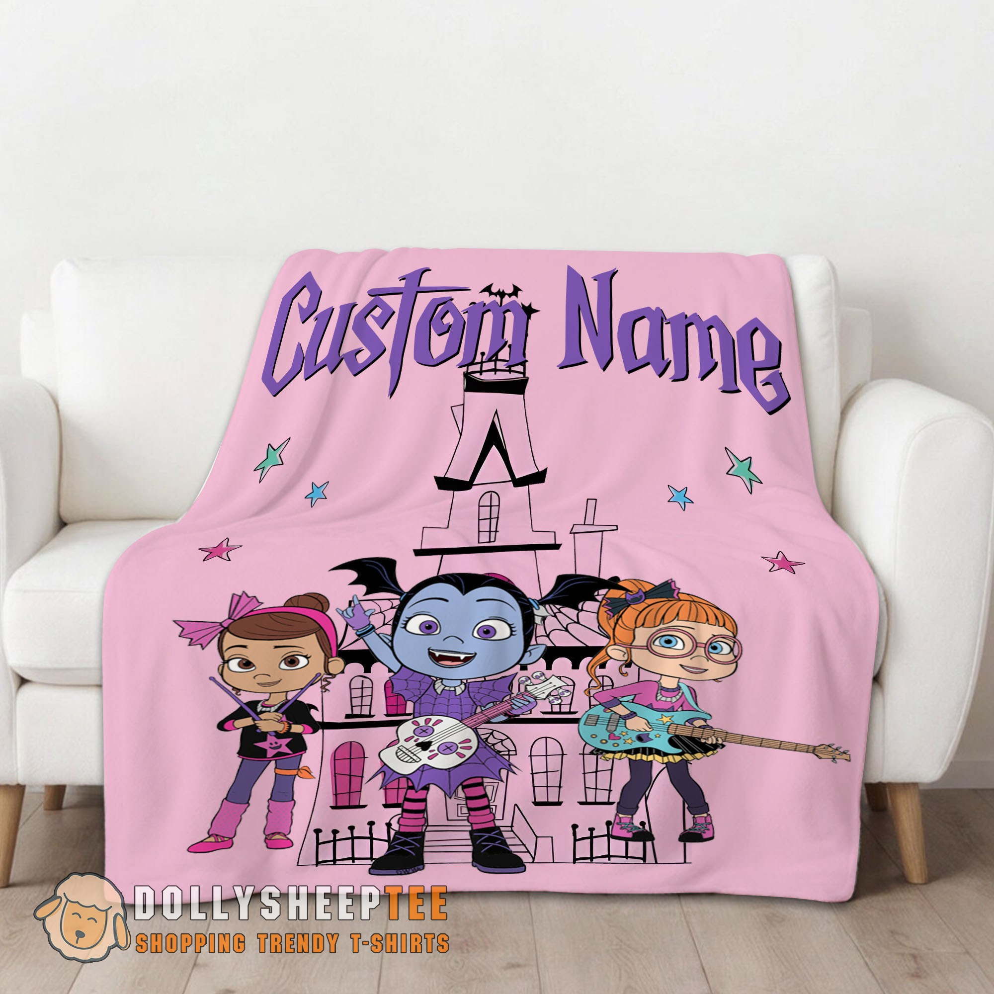 Perfect Happy Vampirina With Poppy Peepleson & Bridget Drawing Blanket Fleece Customized Blanket - Image 2