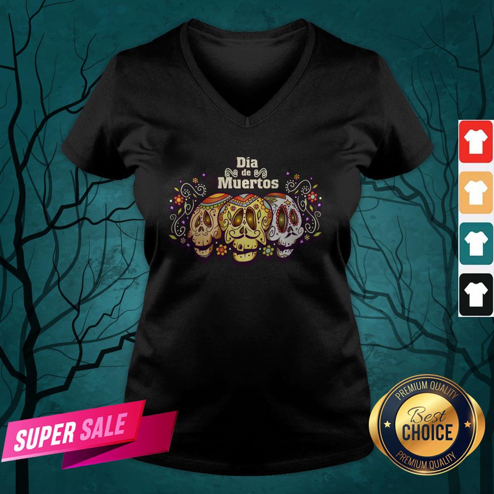 Mexico Sugar Skull Dia De Muertos Day Dead Shirt - Image 4