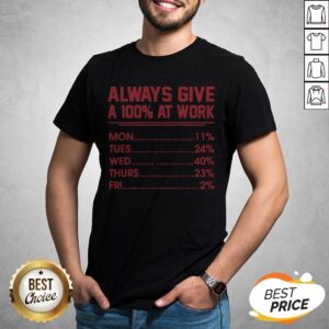 Nice Always Give A 100 At Work Shirt