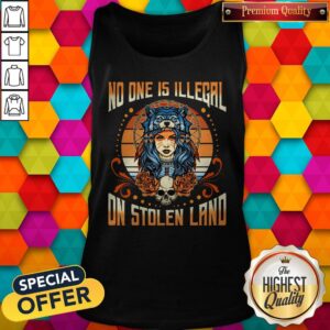 Alternative view of No One Is Illegal On Stolen Land Girl Skullcap Shirt