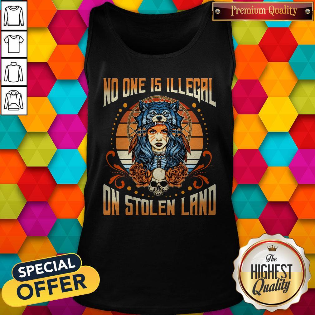 No One Is Illegal On Stolen Land Girl Skullcap Shirt - Image 2