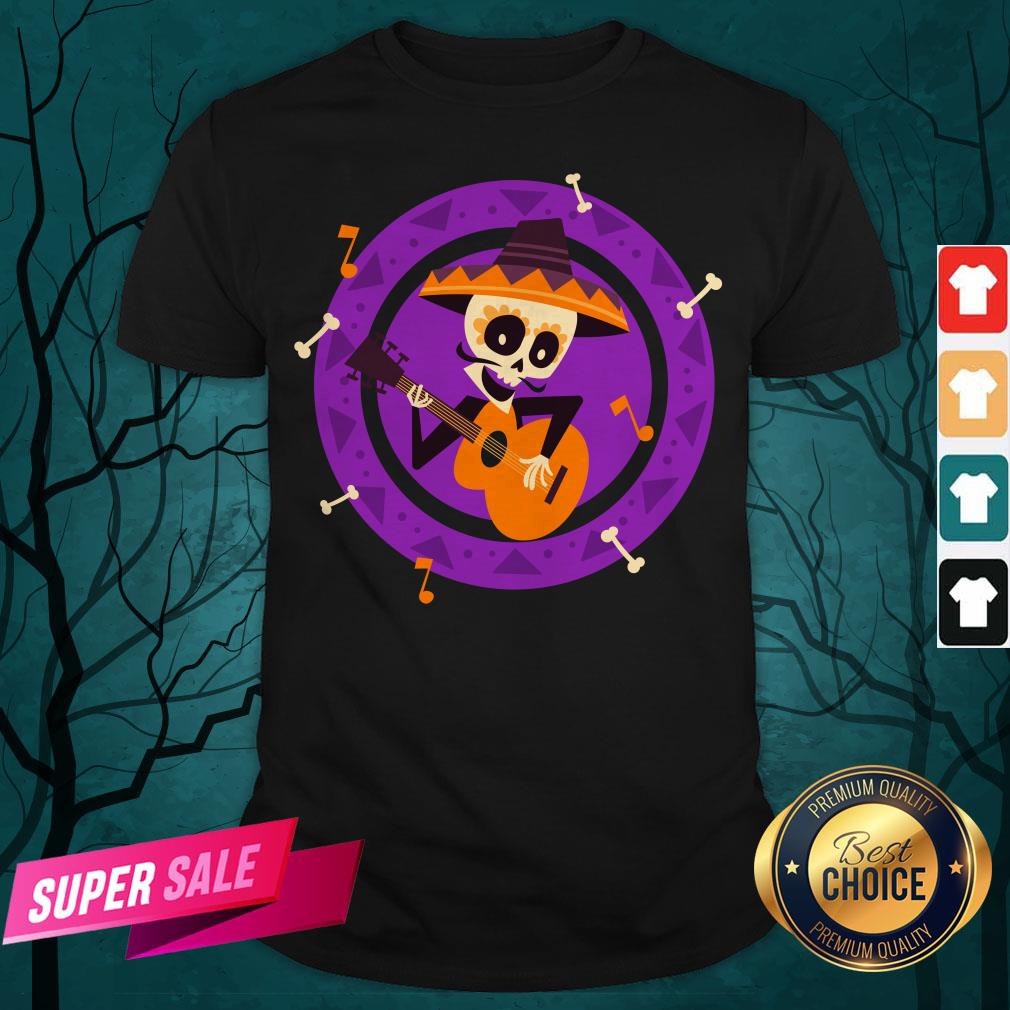 Skeleton Man Play Guitar Day Of The Dead Shirt