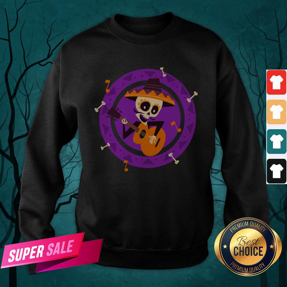 Skeleton Man Play Guitar Day Of The Dead Shirt - Image 2