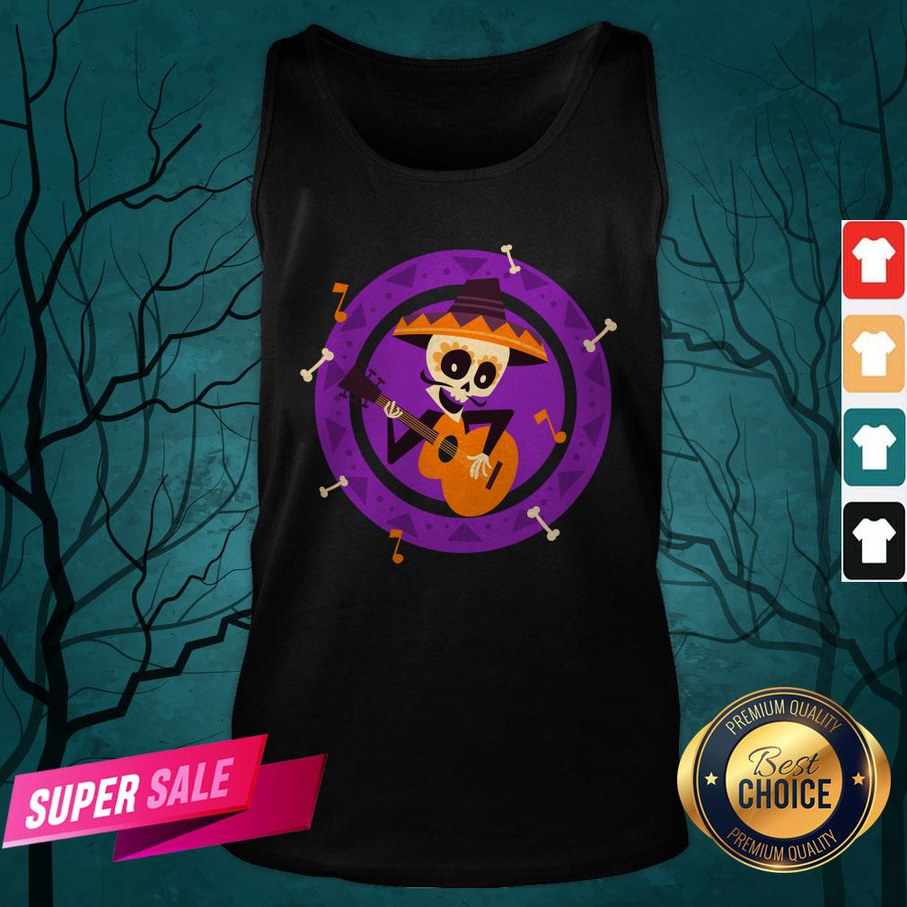 Skeleton Man Play Guitar Day Of The Dead Shirt - Image 5