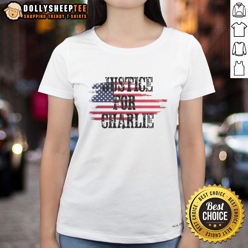 Premium Justice For Charlie Kirk USA Flag Rest In Peace T-Shirt - Image 3