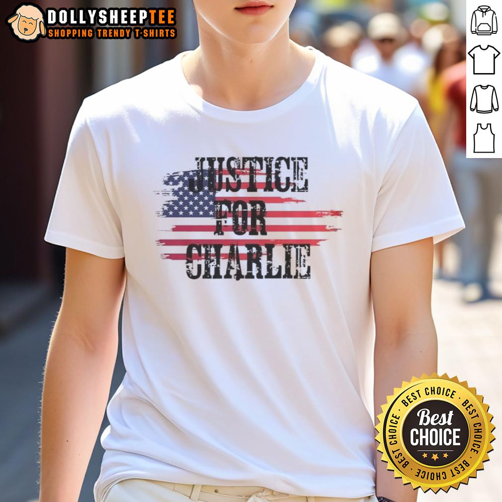 Premium Justice For Charlie Kirk USA Flag Rest In Peace T-Shirt