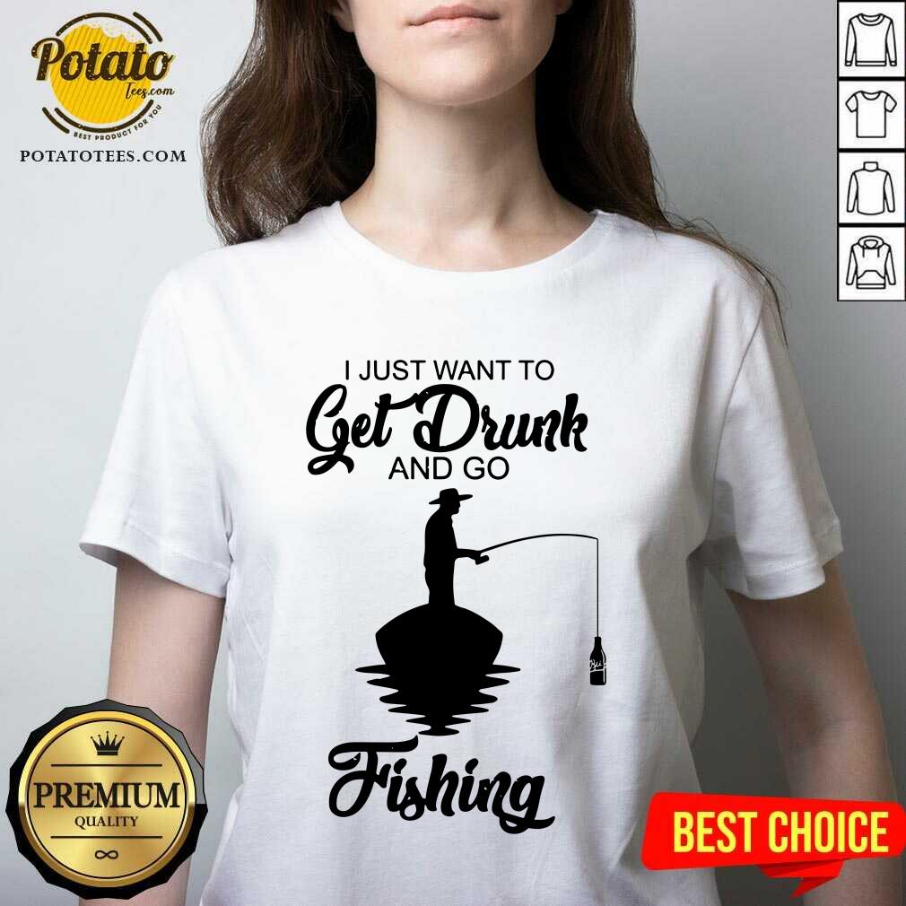 I Just Want To Get Drunk And Go Fishing Shirt - Image 2
