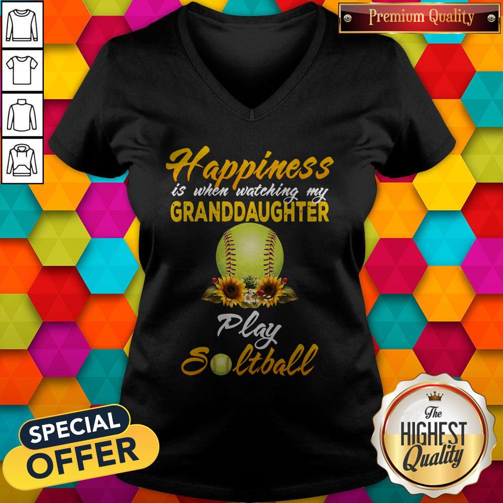 Nice Happiness Is When Watching My Granddaughter Play Softball Shirt - Image 3