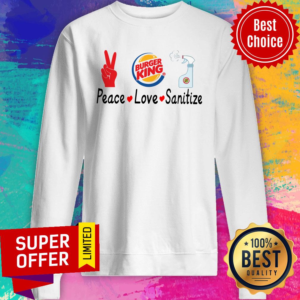 Official Burger King Peace Love Sanitize Shirt - Image 2