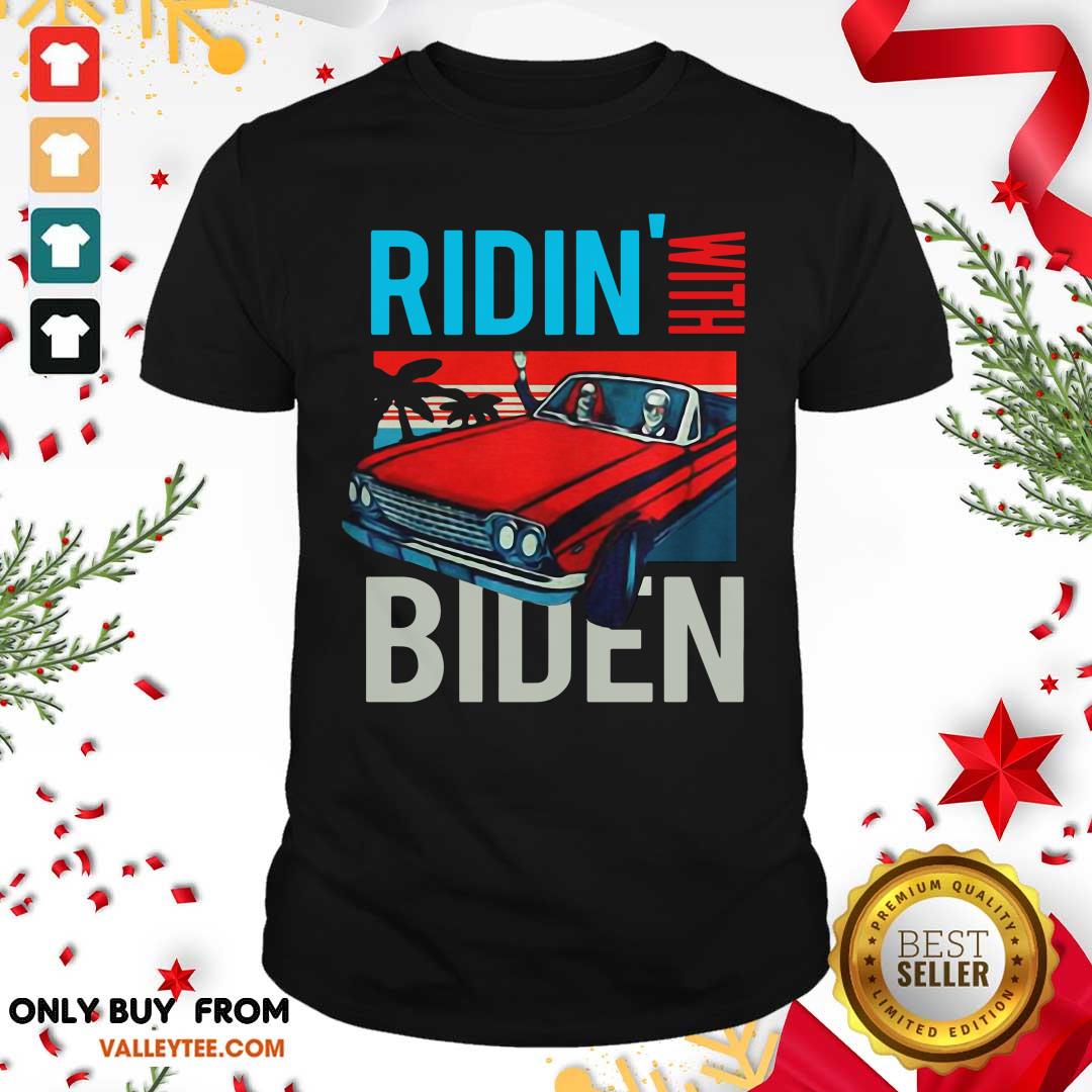 Wicked Riding With Biden Kamala Harris Joe Biden Vintage Retro Car Shirt