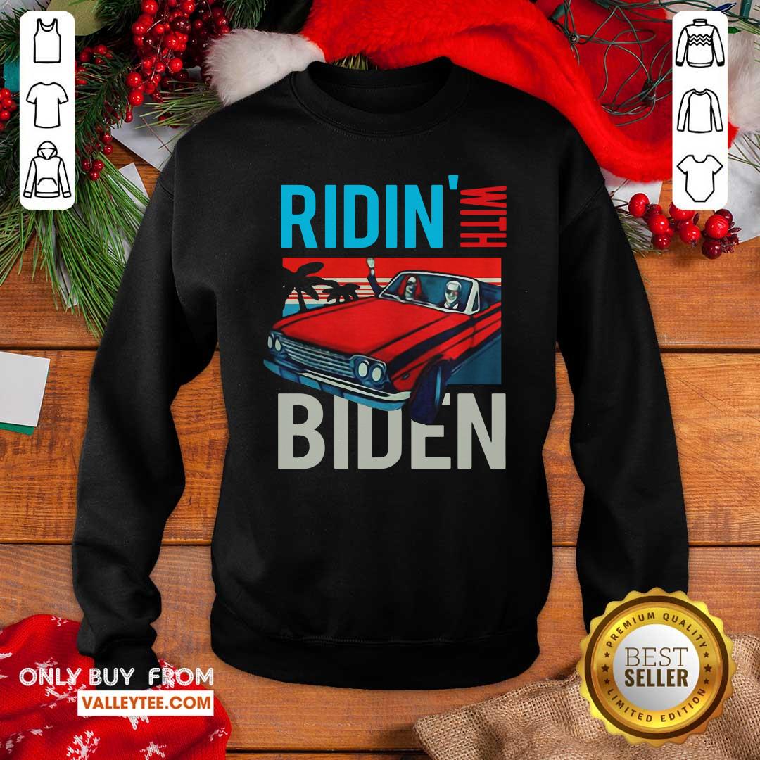 Wicked Riding With Biden Kamala Harris Joe Biden Vintage Retro Car Shirt - Image 3