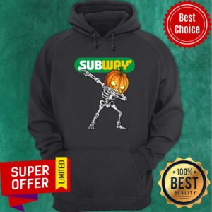 Alternative view of Skeleton Dabbing Halloween Pumpkin Subway Shirt