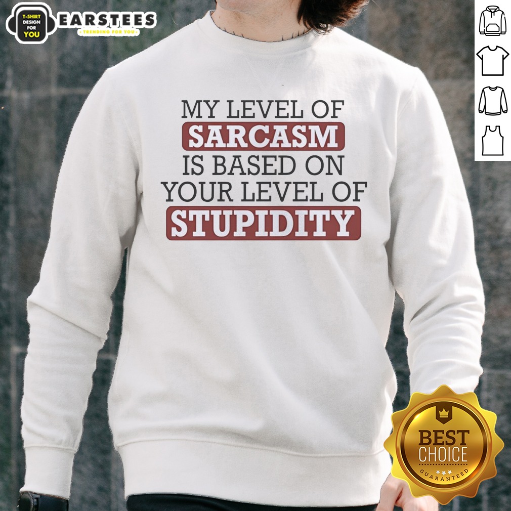 Pretty My Level Of Sacasm Is Based On Your Level Of Stupidity Shirt - Image 4
