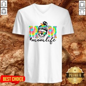 Alternative view of Tie Dye Mom Life Bun Hair Skull Shirt