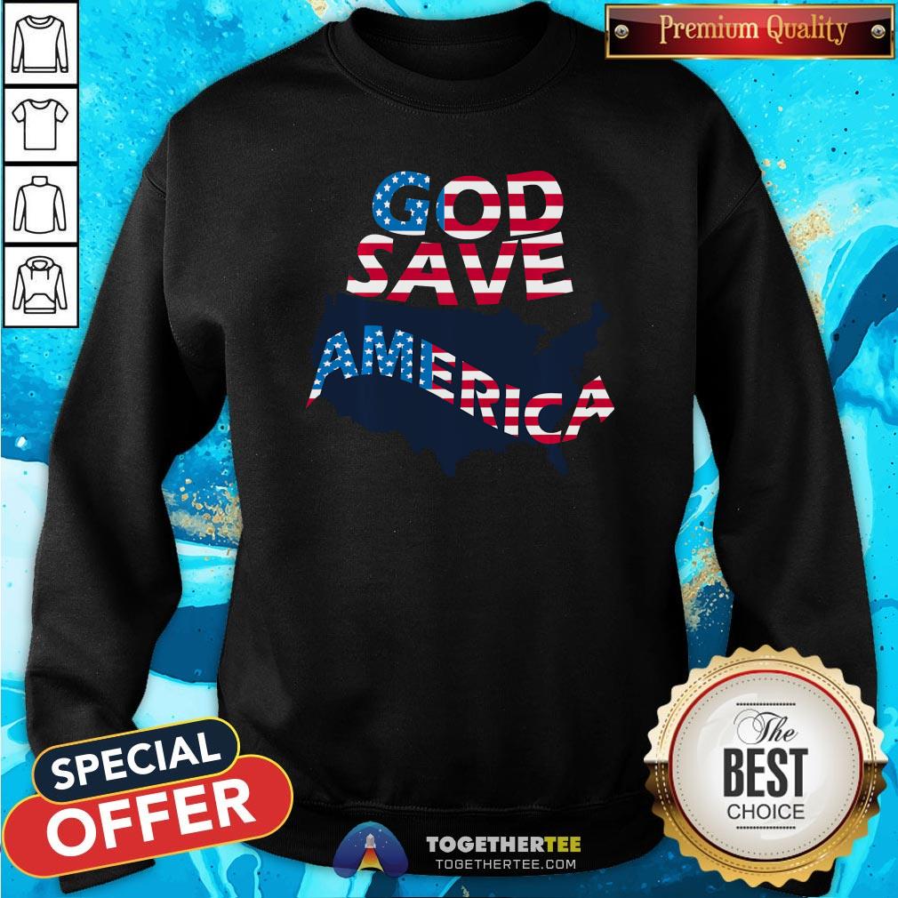 Cute God Save America Patriotic American Flag Shirt - Image 4