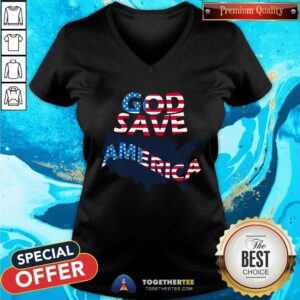 Alternative view of Cute God Save America Patriotic American Flag Shirt