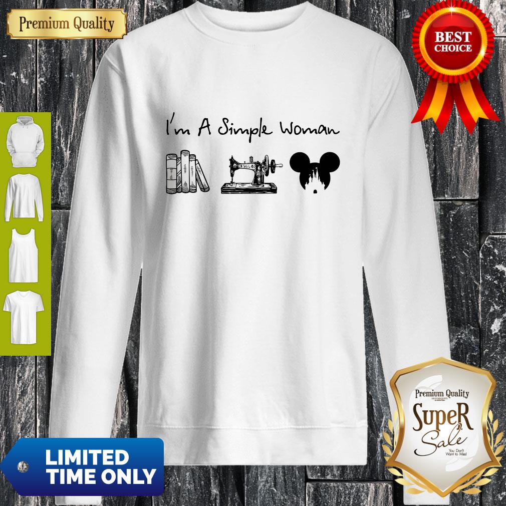 Premium I Am A Simple Woman Book Sewing Mickey Mouse Shirt - Image 2