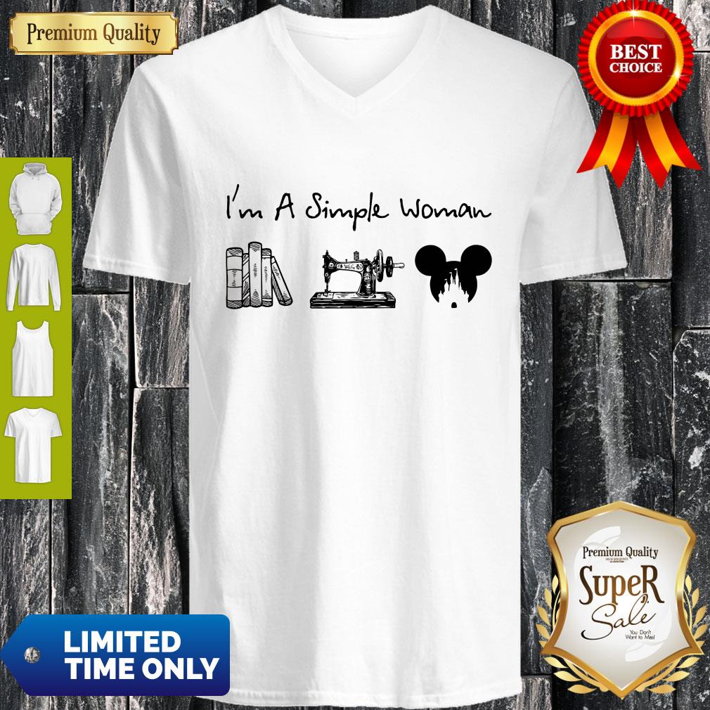 Premium I Am A Simple Woman Book Sewing Mickey Mouse Shirt - Image 4