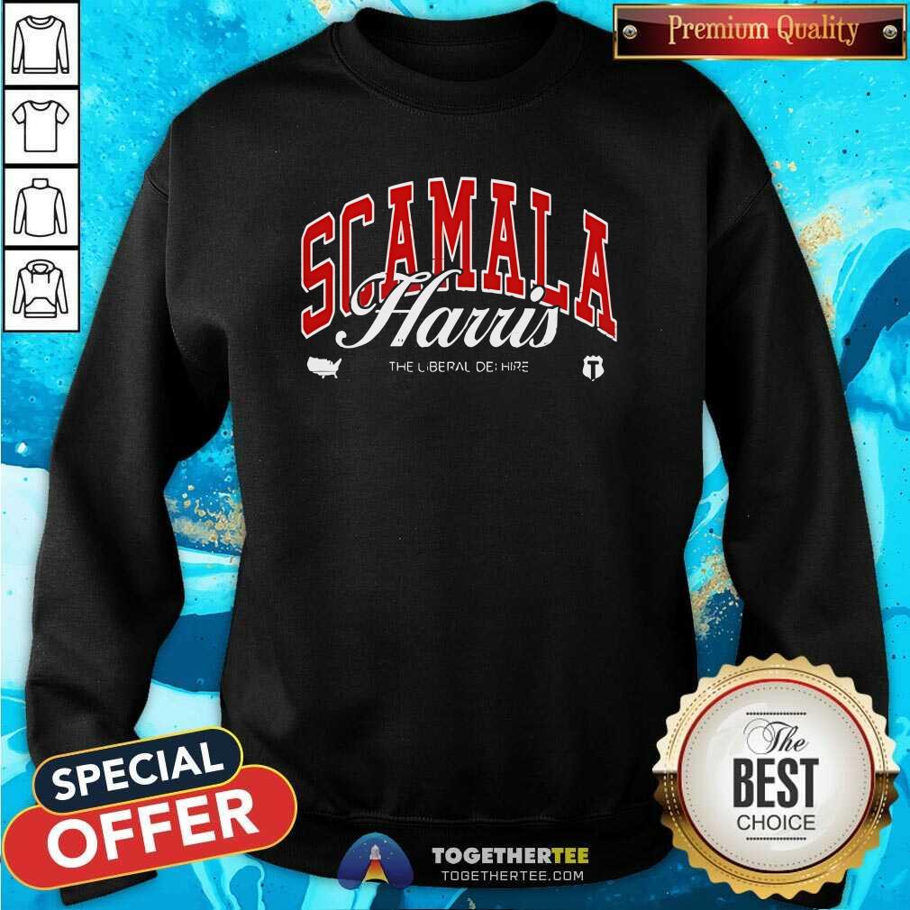 Official Scamala Harris The Liberal Dei Hire T-Shirt - Image 4