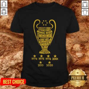 Kingsley Coman Alphonso Davies Manuel Neuer Lewandowski Goretzka Thomas Muller Kimmich Gnabry Alaba Thiago Boateng Mansi Flick 1974 1975 1976 2002 2013 2020 Shirt
