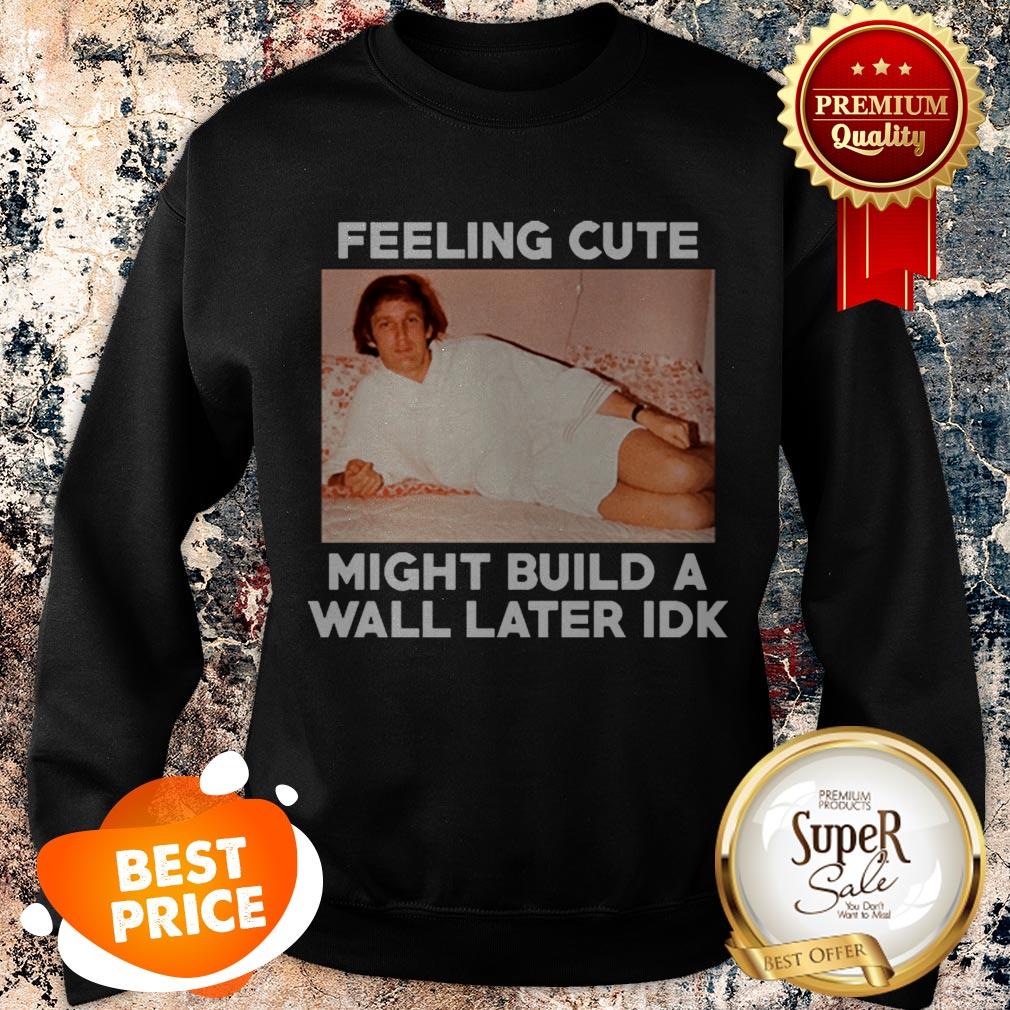 Nice Feeling Cute Might Build A Wall Later Idk Trump Shirt - Image 3
